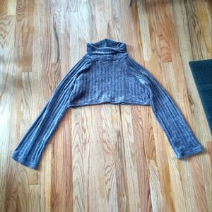 Velvet cropped sweater